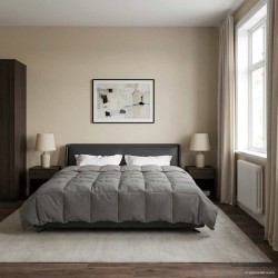 Duvet d'été simple Matelassé Gris clair 200 x 220 cm Microfibre 512443512443
