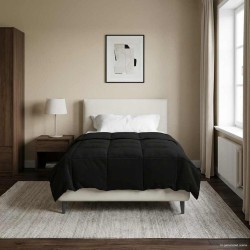 Duvet d'été simple Matelassé Noir 135 x 220 cm Microfibre 512444512444