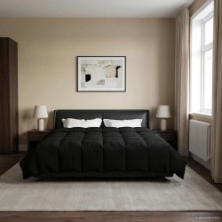 Duvet d'été simple Matelassé Noir 200 x 220 cm Microfibre 512445512445