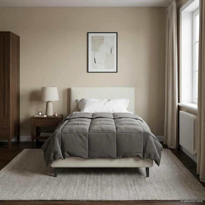 Duvet d'été simple Matelassé Gris clair 135 x 220 cm Microfibre 512453512453
