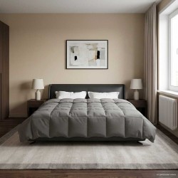 Duvet d'été simple Matelassé Gris clair 200 x 240 cm Microfibre 512455512455