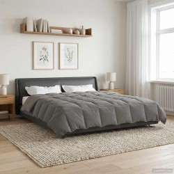Duvet d'été simple Matelassé Gris clair 200 x 240 cm Microfibre 512455512455