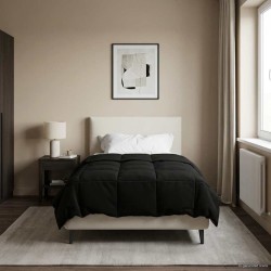 Duvet d'été simple Matelassé Noir 140 x 220 cm Microfibre 512456512456