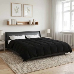 Duvet d'été simple Matelassé Noir 200 x 240 cm Microfibre 512457512457