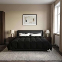 Duvet d'été simple Matelassé Noir 200 x 240 cm Microfibre 512457512457