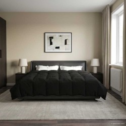 Duvet d'été simple Matelassé Noir 200 x 200 cm Microfibre 512458512458