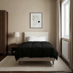 Duvet d'été simple Matelassé Noir 155 x 200 cm Microfibre 512459512459