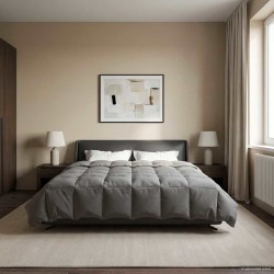 Duvet d'été simple Matelassé Gris clair 240 x 260 cm Microfibre 512462512462