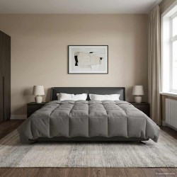 Duvet d'été simple Matelassé Gris clair 220 x 260 cm Microfibre 512463512463