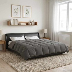 Duvet d'été simple Matelassé Gris clair 220 x 260 cm Microfibre 512463512463