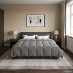 Duvet d'été simple Matelassé Gris clair 220 x 240 cm Microfibre 512464512464