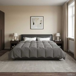 Duvet d'été simple Matelassé Gris clair 200 x 200 cm Microfibre 512465512465