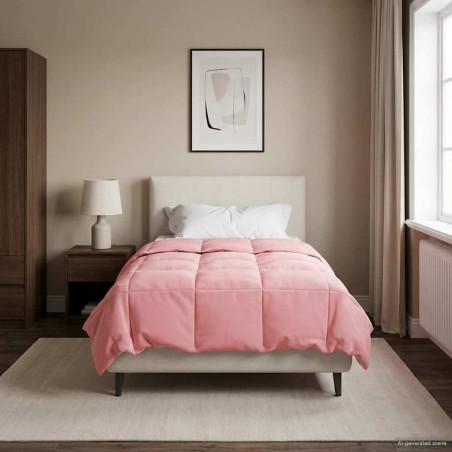 Duvet d'été simple Matelassé Rose 135 x 220 cm Microfibre 512483512483