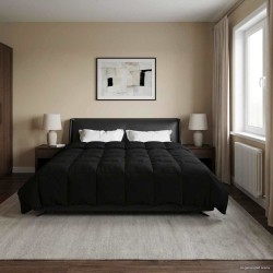 Duvet d'été simple Matelassé Noir 220 x 260 cm Microfibre 512484512484