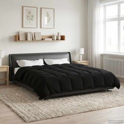 Duvet d'été simple Matelassé Noir 220 x 260 cm Microfibre 512484512484