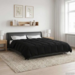 Duvet d'été simple Matelassé Noir 240 x 260 cm Microfibre 512485512485