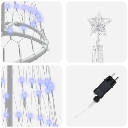 Arbre de Noël LED avec 230 LED Bleu 51 x 51 x 190 cm Métal 512495512495