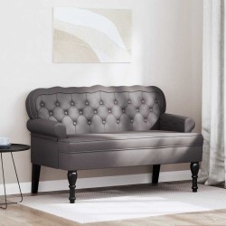 Banc Chesterfield Gris 119,5 x 64,5 x 75 cm Cuir synthétique 512497512497