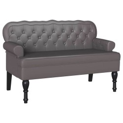 Banc Chesterfield Gris 119,5 x 64,5 x 75 cm Cuir synthétique 512497512497