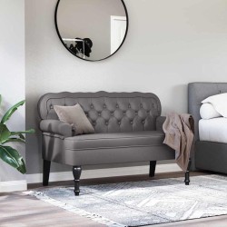 Banc Chesterfield Gris 119,5 x 64,5 x 75 cm Cuir synthétique 512497512497