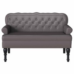 Banc Chesterfield Gris 119,5 x 64,5 x 75 cm Cuir synthétique 512497512497