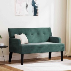 Banc Chesterfield Vert foncé 112 x 65,5 x 75 cm Velours 512505512505