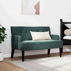 Banc Chesterfield Vert foncé 112 x 65,5 x 75 cm Velours 512505512505