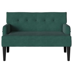 Banc Chesterfield Vert foncé 112 x 65,5 x 75 cm Velours 512505512505