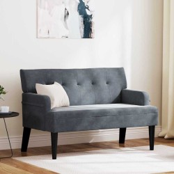 Banc Chesterfield Gris foncé 112 x 65,5 x 75 cm Velours 512507512507