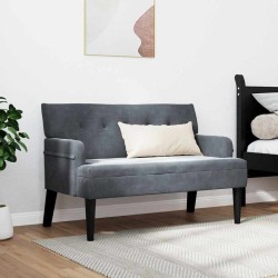 Banc Chesterfield Gris foncé 112 x 65,5 x 75 cm Velours 512507512507