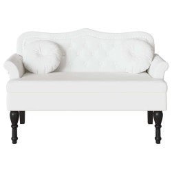 Banc Chesterfield Blanc 120,5 x 65 x 75 cm Simili cuir 512508512508