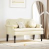 Banc Chesterfield Crème 120,5 x 65 x 75 cm Simili cuir 512509512509