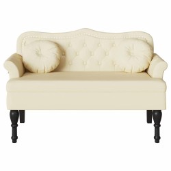 Banc Chesterfield Crème 120,5 x 65 x 75 cm Simili cuir 512509512509