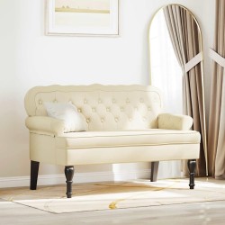 Banc Chesterfield Crème 119,5 x 64,5 x 75 cm Cuir synthétique 512519512519