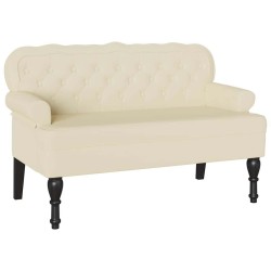 Banc Chesterfield Crème 119,5 x 64,5 x 75 cm Cuir synthétique 512519512519