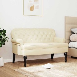 Banc Chesterfield Crème 119,5 x 64,5 x 75 cm Cuir synthétique 512519512519