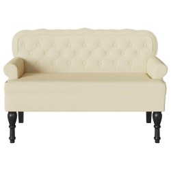 Banc Chesterfield Crème 119,5 x 64,5 x 75 cm Cuir synthétique 512519512519