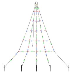 Arbre de Noël LED avec piquets au sol Multicolore 182 cm Métal 512521512521