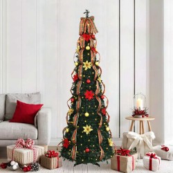 Sapin de Noël artificiel avec 200 LED Vert 215 cm PVC 512522512522