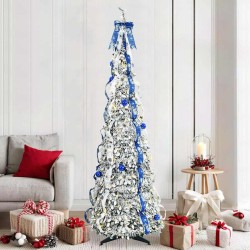 Sapin de Noël artificiel avec 200 LED Blanc 210 cm PVC 512523512523