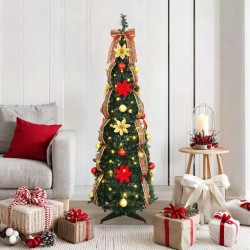 Sapin de Noël artificiel avec 100 LED Vert 155 cm PVC 512524512524