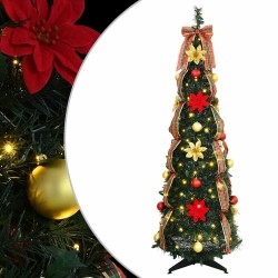 Sapin de Noël artificiel avec 100 LED Vert 155 cm PVC 512524512524