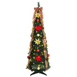 Sapin de Noël artificiel avec 100 LED Vert 155 cm PVC 512524512524