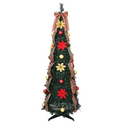 Sapin de Noël artificiel avec 100 LED Vert 155 cm PVC 512524512524