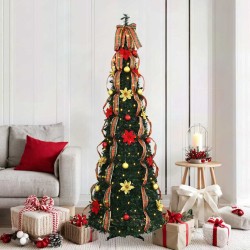 Sapin de Noël artificiel avec 150 LED Vert 185 cm PVC 512525512525