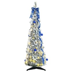 Sapin de Noël artificiel avec 50 LED Blanc 120 cm PVC 512526512526