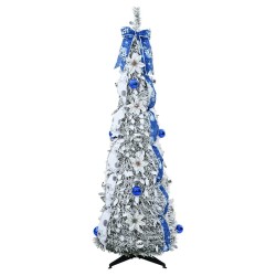 Sapin de Noël artificiel avec 50 LED Blanc 120 cm PVC 512526512526