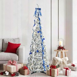 Sapin de Noël artificiel avec 150 LED Blanc 180 cm PVC 512529512529