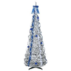 Sapin de Noël artificiel avec 150 LED Blanc 180 cm PVC 512529512529