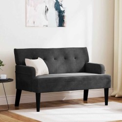 Banc Chesterfield Noir 112 x 65,5 x 75 cm Velours 512534512534